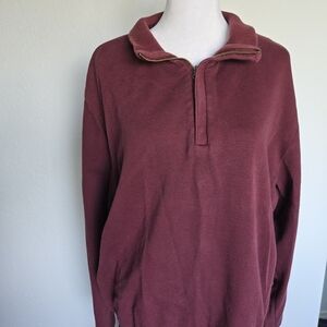 Cutter & Buck Men's Burgundy Zip-Up Sweater